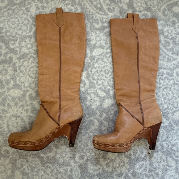 Cole Haan Tan Heeled Boots with Classic Silhouette - Picture 3 of 6